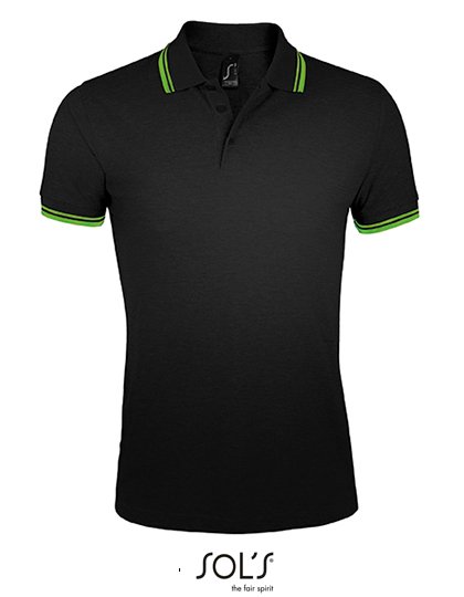 SOL´S Men's Polo Shirt Pasadena – Black / Lime
