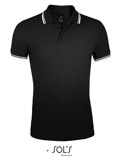 SOL´S Men's Polo Shirt Pasadena – Black / White