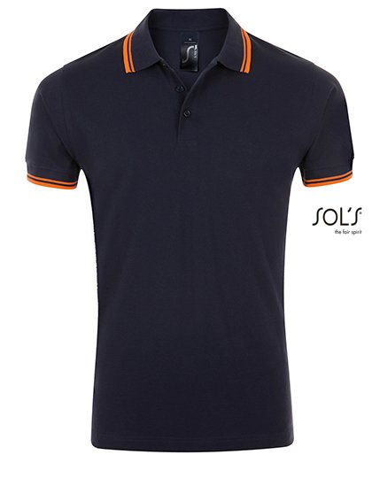 SOL´S Men's Polo Shirt Pasadena – French Navy / Neon Orange