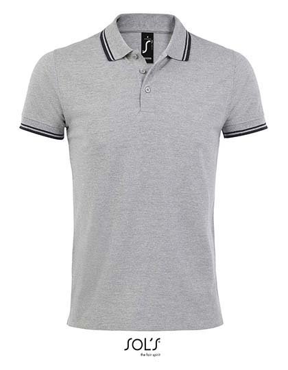 SOL´S Men's Polo Shirt Pasadena – Grey Melange / Navy