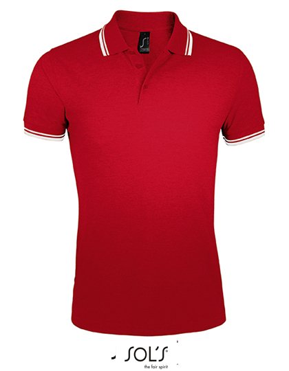 SOL´S Men's Polo Shirt Pasadena – Red / White