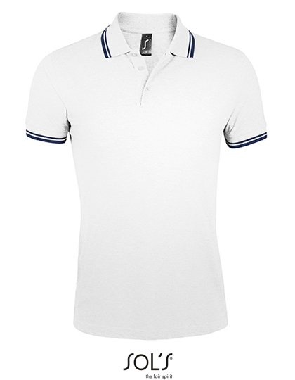 SOL´S Men's Polo Shirt Pasadena – White / Navy