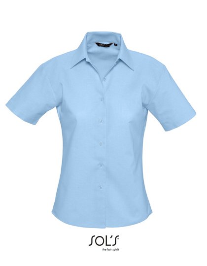 SOL´S Women's Oxford-Blouse Elite Short Sleeve – Sky Blue