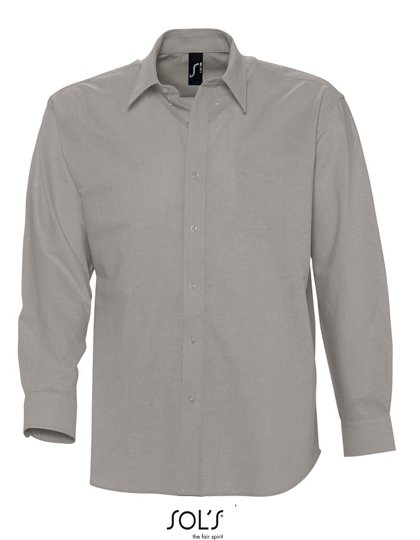 SOL´S Men's Oxford-Shirt Boston Long Sleeve – Silver