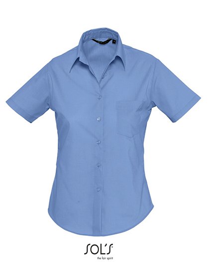 SOL´S Popeline-Blouse Escape Short Sleeve – Middle Blue