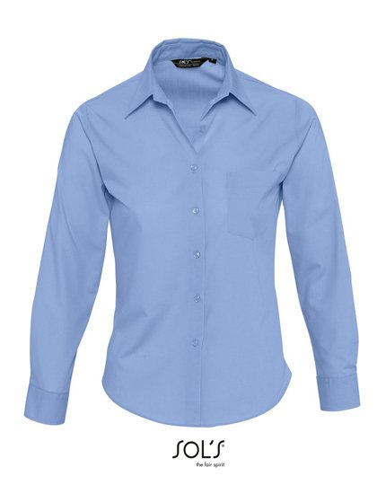 SOL´S Popeline-Blouse Executive Long Sleeve – Middle Blue
