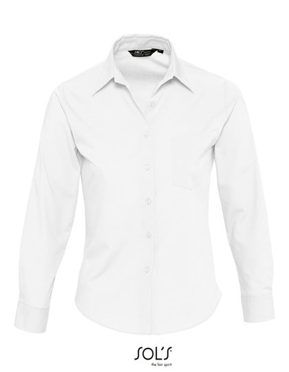 SOL´S Popeline-Blouse Executive Long Sleeve – White
