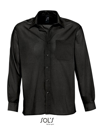 SOL´S Popeline-Shirt Baltimore Long Sleeve – Black