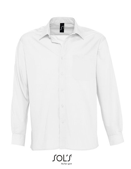 SOL´S Popeline-Shirt Baltimore Long Sleeve – White