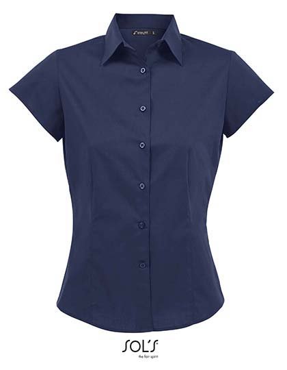 SOL´S Women's Stretch-Blouse Excess Short Sleeve – Dark Blue