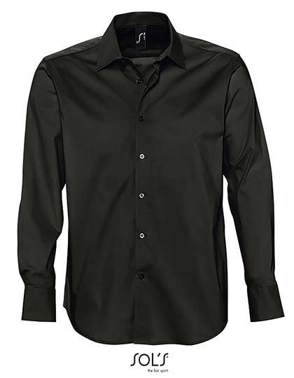 SOL´S Men's Stretch-Shirt Brighton Long Sleeve – Black