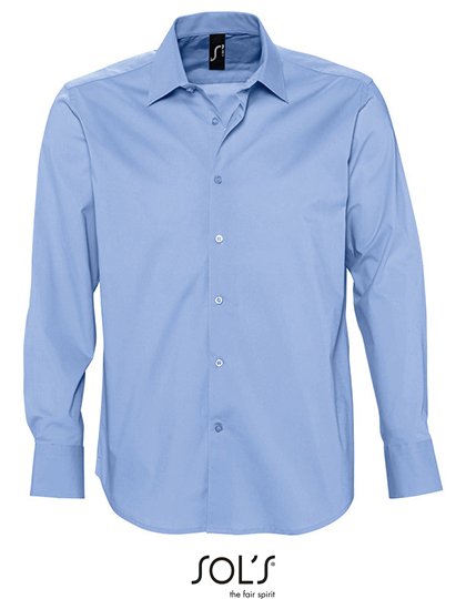 SOL´S Men's Stretch-Shirt Brighton Long Sleeve – Bright Sky