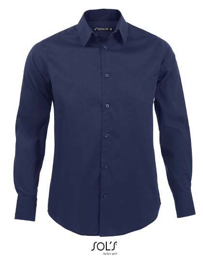 SOL´S Men's Stretch-Shirt Brighton Long Sleeve – Dark Blue