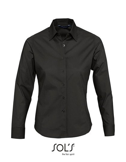 SOL´S Women's Long Sleeved Stretch Shirt Eden – Black