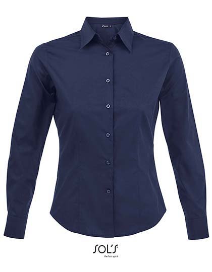 SOL´S Women's Long Sleeved Stretch Shirt Eden – Dark Blue