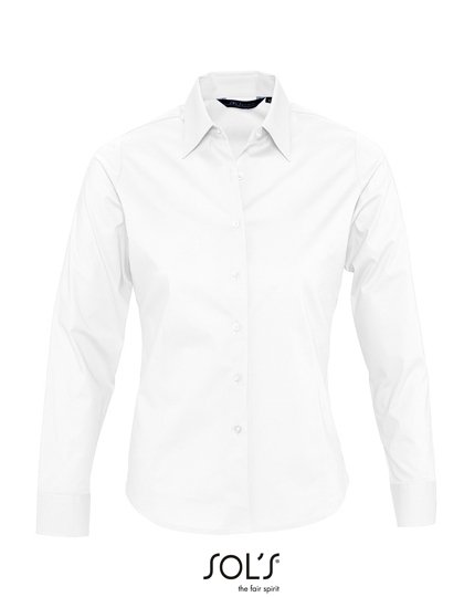 SOL´S Women's Long Sleeved Stretch Shirt Eden – White