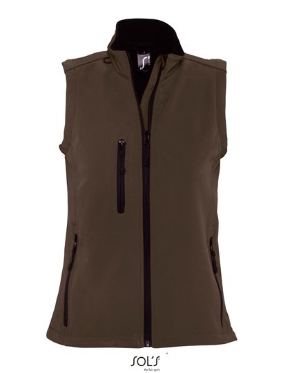SOL´S Women's Sleeveless Softshell Rallye – Dark Chocolate