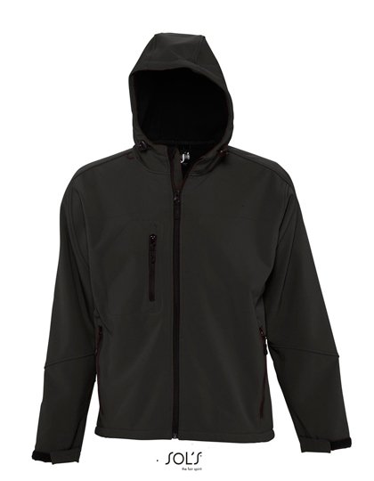 SOL´S Men's Hooded Softshell Jacket Replay – Black