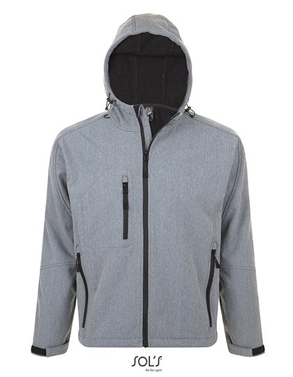 SOL´S Men's Hooded Softshell Jacket Replay – Grey Melange