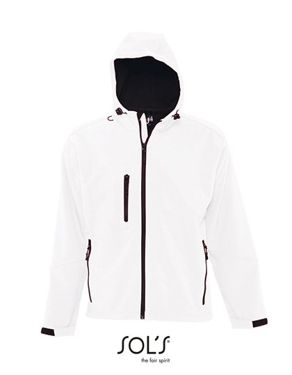 SOL´S Men's Hooded Softshell Jacket Replay – White