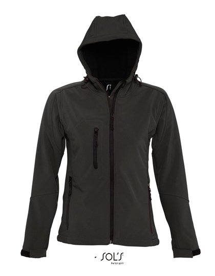 SOL´S Women's Hooded Softshell Jacket Replay – Black