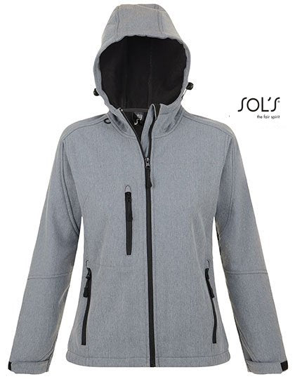 SOL´S Women's Hooded Softshell Jacket Replay – Grey Melange