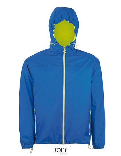 SOL´S Unisex Lined Windbreaker Skate Jacket – Royal Blue 241 / Neon Gold