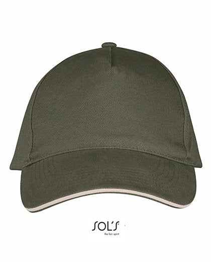 SOL´S Five Panels Cap Long Beach – Army / Beige