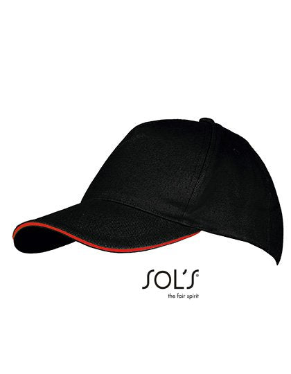 SOL´S Five Panels Cap Long Beach – Black / Red