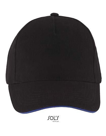 SOL´S Five Panels Cap Long Beach – Black / Royal Blue 241