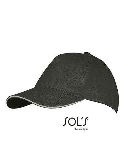 SOL´S Five Panels Cap Long Beach – Dark Grey (Solid) / Light Grey (Solid)