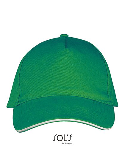 SOL´S Five Panels Cap Long Beach – Kelly Green / White