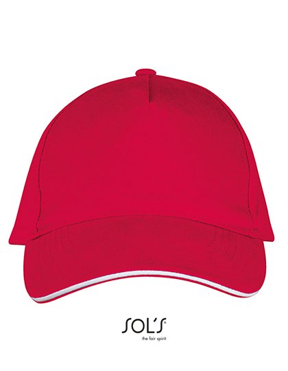 SOL´S Five Panels Cap Long Beach – Red / White