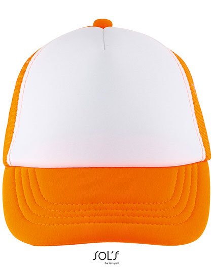 SOL´S Kids' Bubble Cap – White / Neon Orange