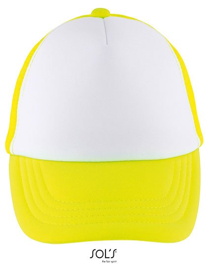 SOL´S Kids' Bubble Cap – White / Neon Yellow