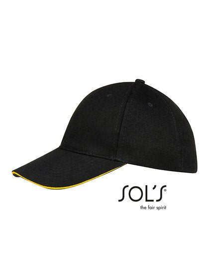 SOL´S Six Panel Cap Buffalo – Black / Gold