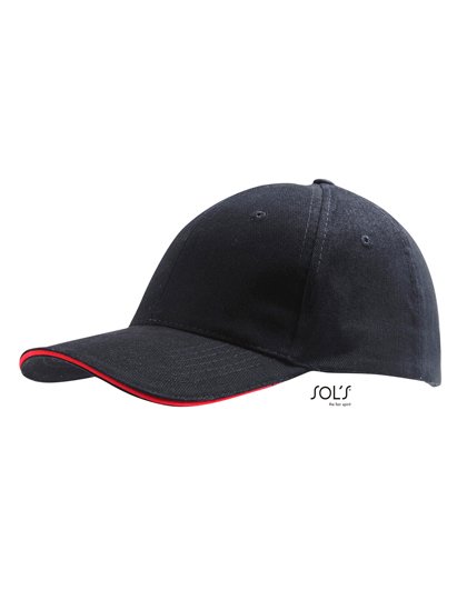 SOL´S Six Panel Cap Buffalo – Black / Red
