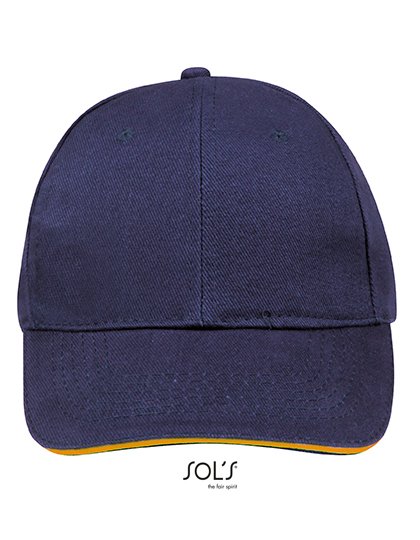 SOL´S Six Panel Cap Buffalo – French Navy / Neon Orange