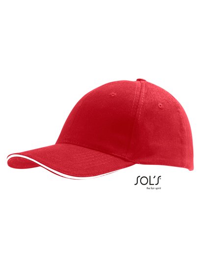 SOL´S Six Panel Cap Buffalo – Red / White