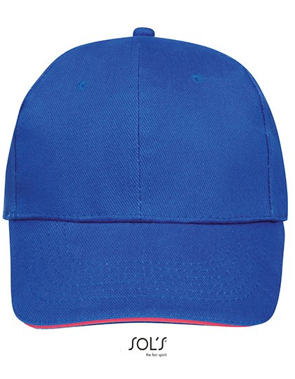 SOL´S Six Panel Cap Buffalo – Royal Blue 241 / Neon Coral
