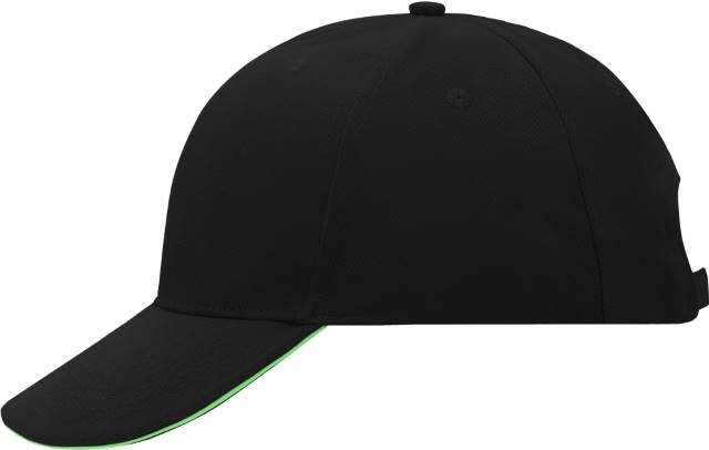 Daiber 6-Panel Sandwich Cap – Black / Lime Green