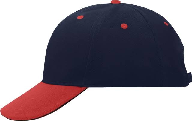 Daiber 6-Panel Sandwich Cap – Navy / Red
