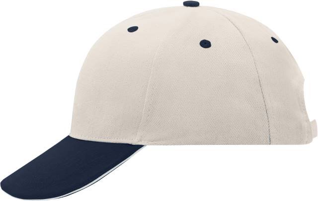 Daiber 6-Panel Sandwich Cap – Beige / Navy