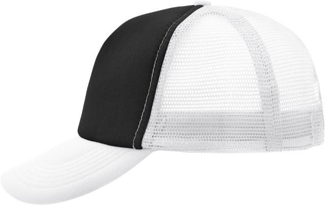 Daiber 5-Panel Polyester Mesh Cap – Black / White