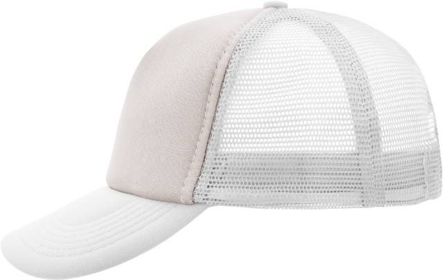 Daiber 5-Panel Polyester Mesh Cap – Light Grey / White