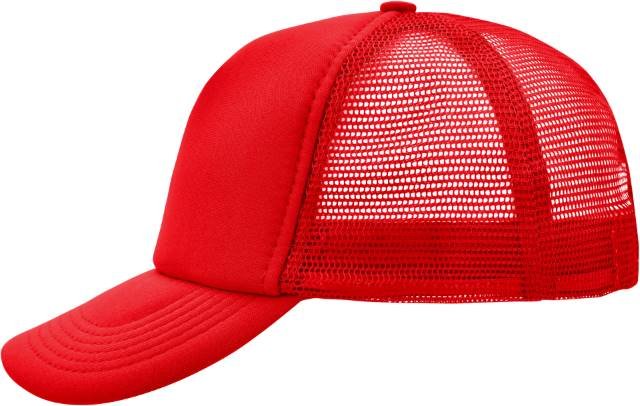Daiber 5-Panel Polyester Mesh Cap – Red
