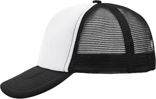 Daiber 5-Panel Polyester Mesh Cap – White / Black