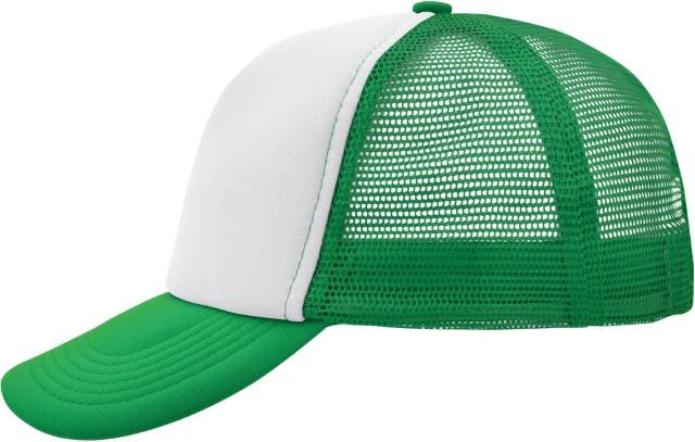 Daiber 5-Panel Polyester Mesh Cap – White / Fern Green