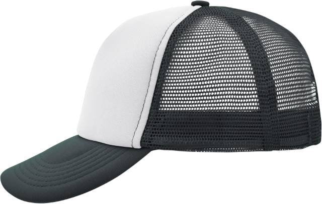 Daiber 5-Panel Polyester Mesh Cap – White / Graphite