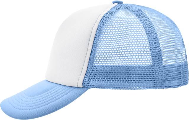Daiber 5-Panel Polyester Mesh Cap – White / Light Blue